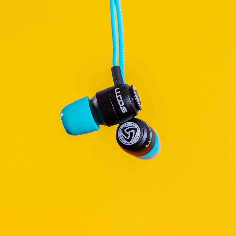 LUDOS Clamor Wired Earbuds in-Ear Headphones, 5 Years Warranty, Earphones with Mic, Noise Isolating Ear Buds, Memory Foam for iPhone, Samsung, School Students, Kids, Women, Small Ears - Turquoise - Image 6