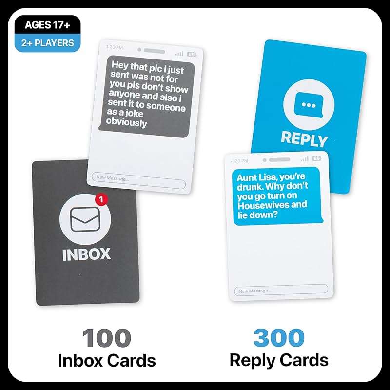 New Phone, Who Dis? By Relatable, The Offline Text Message Party Game for Adults, Spicier Edition Includes 100 Inbox Cards & 300 Reply Cards, The Perfect Gifts For Friends, & Christmas Party Games - Image 2