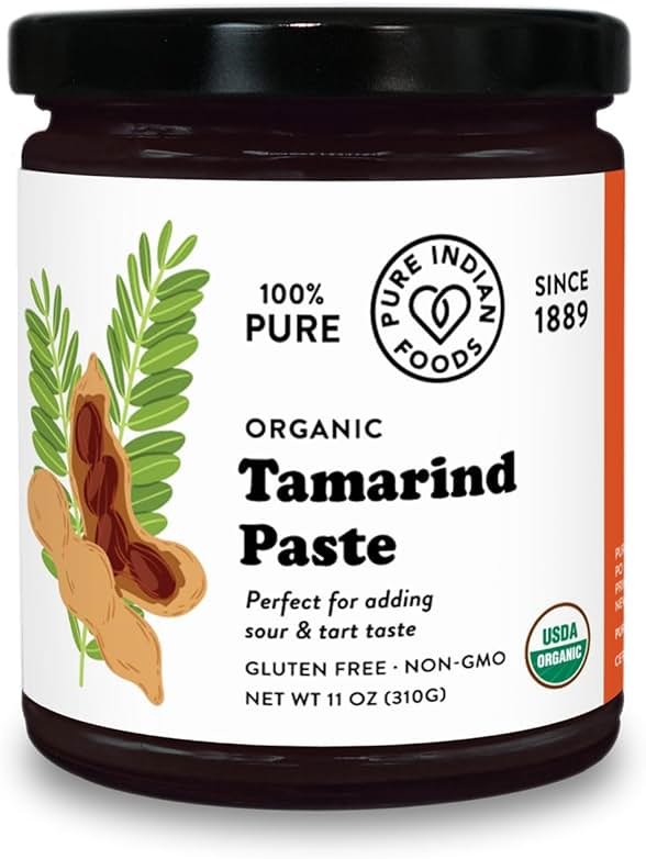 Pure Organic Tamarind Paste Concentrate - Sweet and Sour Sauce for Indian Chutney and Thai curry, Gluten Free, No Sugar Added, Glass Jar (1 PACK) - Product Image