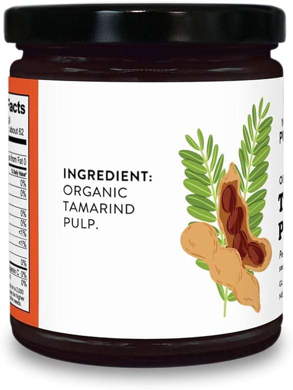 Pure Organic Tamarind Paste Concentrate - Sweet and Sour Sauce for Indian Chutney and Thai curry, Gluten Free, No Sugar Added, Glass Jar (1 PACK) - Image 3