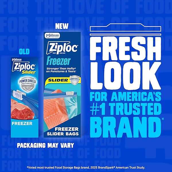 Ziploc Quart Food Storage Freezer Slider Bags, Power Shield Technology for More Durability, 136 Bags Total - Image 2