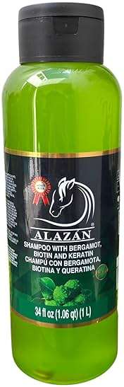 ALAZÁN SHAMPOO OF HORSE FOR HUMAN USE, WITH BERGAMOT, BIOTIN, AND KERATIN. SHAMPOO DE CABALLO ALAZAN CON BERGAMOTA, BIOTINA Y QUERATINA. - Image 1
