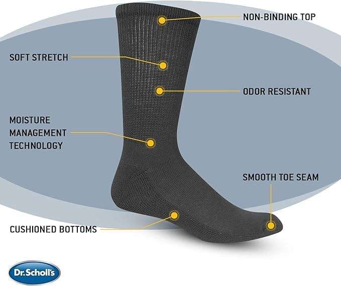 Dr. Scholl's Men's Diabetes and Circulatory Ankle Socks 4 Pair - Image 2