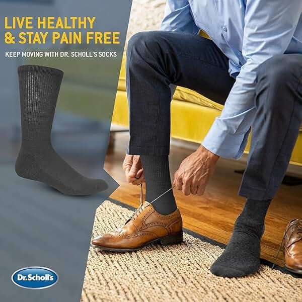 Dr. Scholl's Men's Diabetes and Circulatory Ankle Socks 4 Pair - Image 3