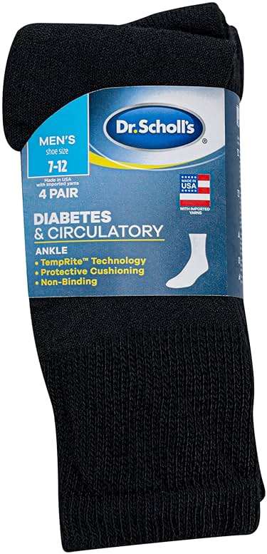 Dr. Scholl's Men's Diabetes and Circulatory Ankle Socks 4 Pair - Image 4