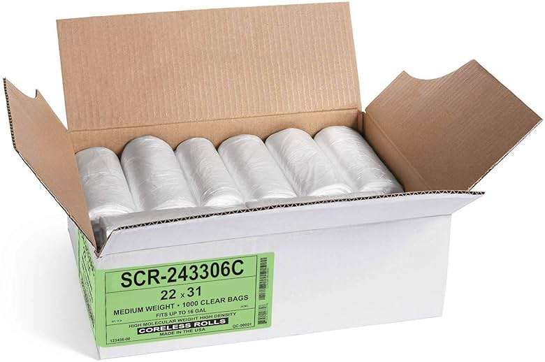 Aluf Plastics SCR-243306C 12-16 Gallon Trash Bags - (Commercial 1000 Pack) - Source Reduction Series Value High Density 6 Micron Gauge (equiv) - Intended for Office, Bathroom, Paper, Styrofoam - Image 2