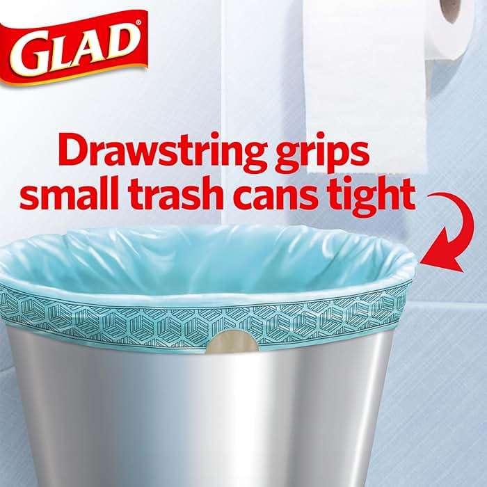 Glad Small Trash Bags 4 Gallon, Febreze Beachside Breeze Garbage Bags, Odor Resistant with Drawstring, 80 Count - Image 2