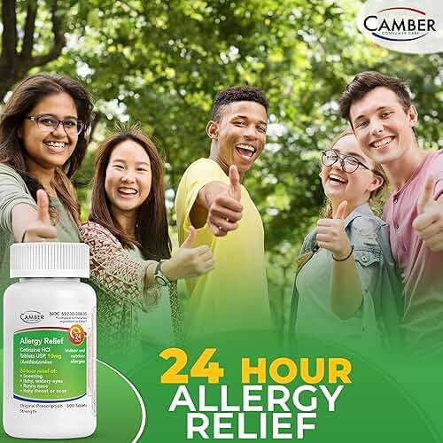 Camber Cetirizine HCI 10mg Tablets, 24-Hour Allergy Relief, Allergy Medication - 500 Count - Image 3