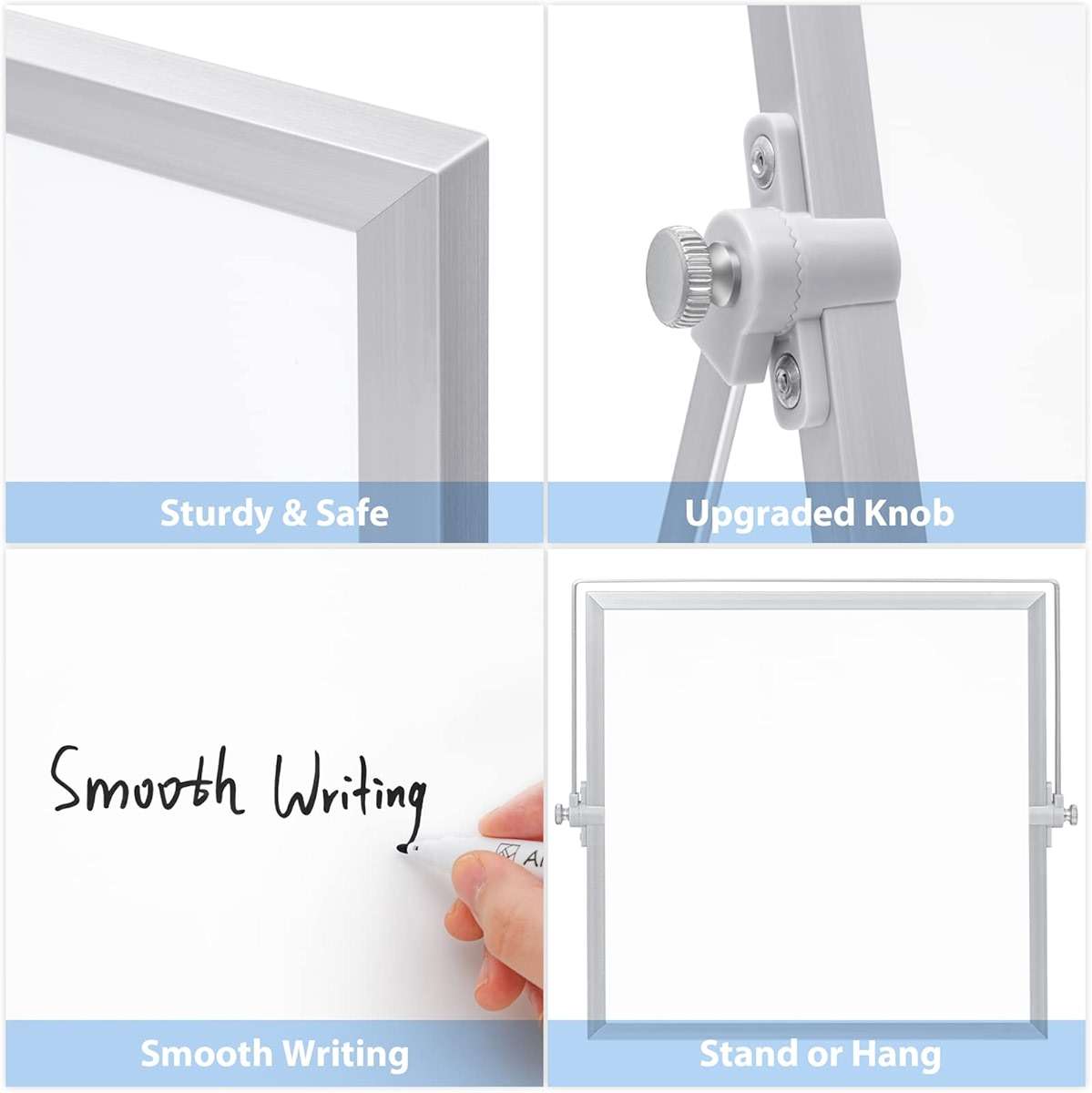 ARCOBIS Small WhiteBoard with Stand 10" X 10", Magnetic Double-Sided Dry Erase White Board Easel for Desk Students Home Office - Image 4