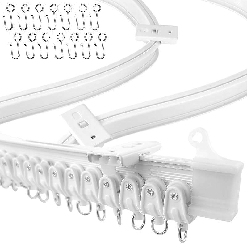 UrbanRed Flexible Bendable Ceiling Curtain Track, 16.4 ft (5 m), Mount for Rail with Curtain Tracks System, Room Divider, Curtains Rod, RV Ceiling Track for Curtains, White - Image 1