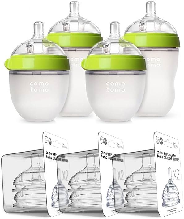 Comotomo Baby Bottle Bundle, Green, (7 Piece Set) - Product Image