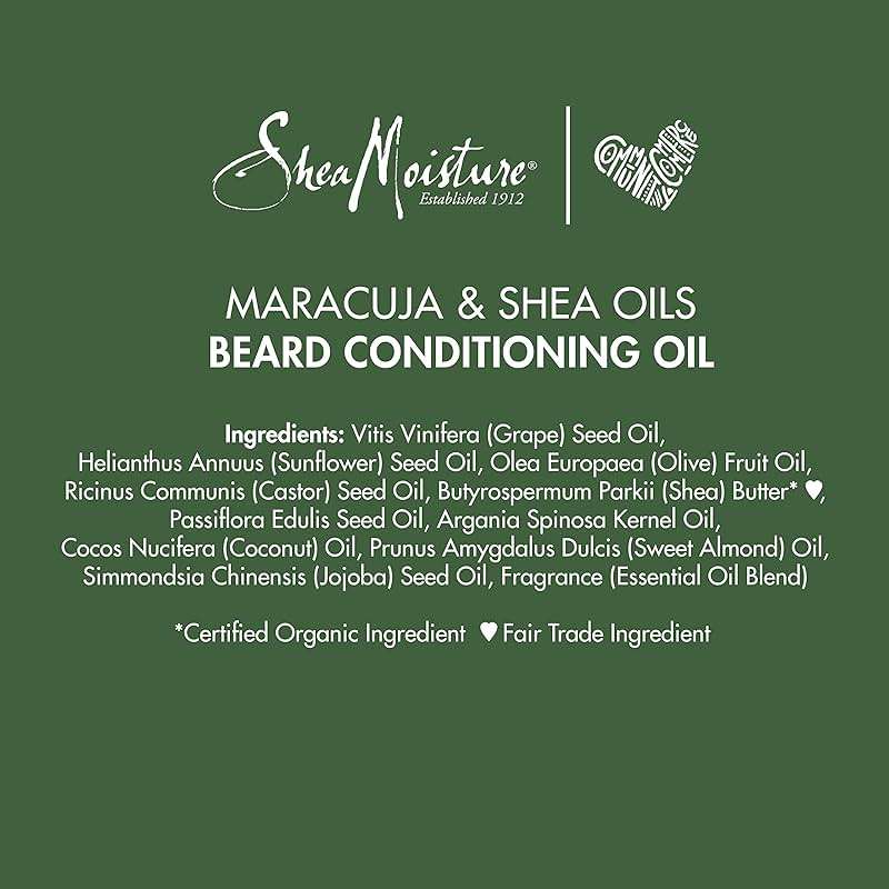 SheaMoisture Beard Conditioning Oil for a Full Beard Maracuja Oil and Shea Butter to Moisturize and Soften 3.2 oz - Image 10