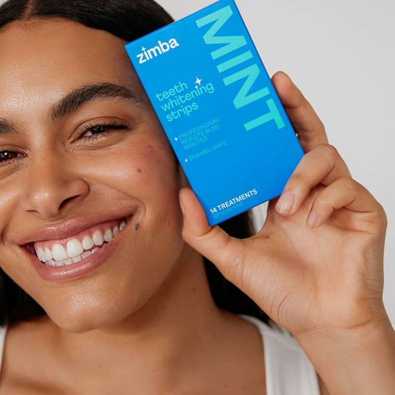 Zimba Teeth Whitening Strips Vegan Whitening Strip Enamel Safe Teeth Whitening Hydrogen Peroxide Teeth Whitener for Coffee, Wine, Tobacco, and Other Stains, 28 Strips (14 Day Treatment), Mint - Image 7