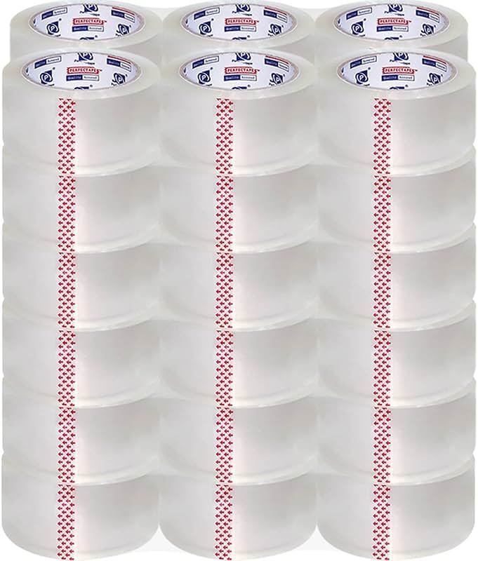 P PERFECTAPE Heavy Duty Packing Tape 36 Rolls, Total 2160Y, Clear, 2.7 mil, 1.88 inch x 60 Yards, Ultra Strong, Refill for Packaging and Shipping - Product Image