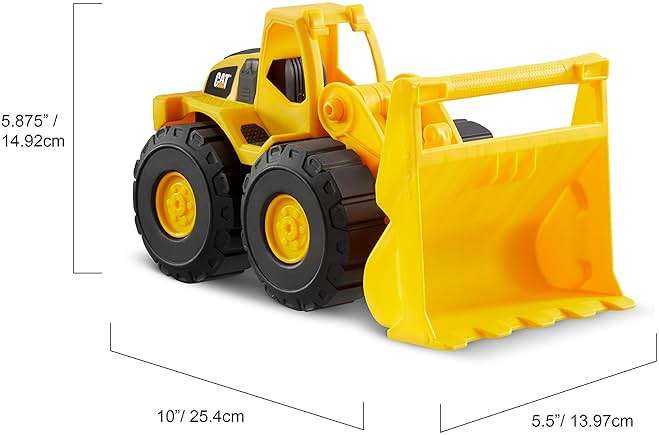 CAT Construction Toys, Construction Fleet 10" Front Loader Toy - Heavy‑Duty Plastic, Working Bucket & Free‑Rolling Wheels, Indoor/Outdoor Sandbox Vehicle for Toddlers & Kids Ages 2 + - Image 3