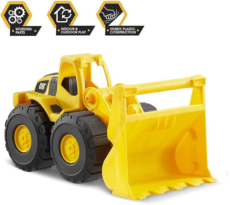 CAT Construction Toys, Construction Fleet 10" Front Loader Toy - Heavy‑Duty Plastic, Working Bucket & Free‑Rolling Wheels, Indoor/Outdoor Sandbox Vehicle for Toddlers & Kids Ages 2 + - Image 7