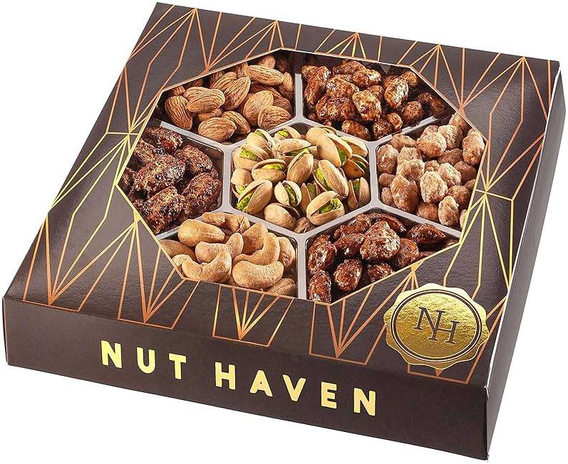 Fathers Day Nuts Gift Basket - Extra Large Assortment of Sweet & Roasted Salted Gourmet Nuts - Food Gift Box for Dad, Him, Husband, Christmas, Father's Day, Mother's Day, Family, Men & Women - Image 1