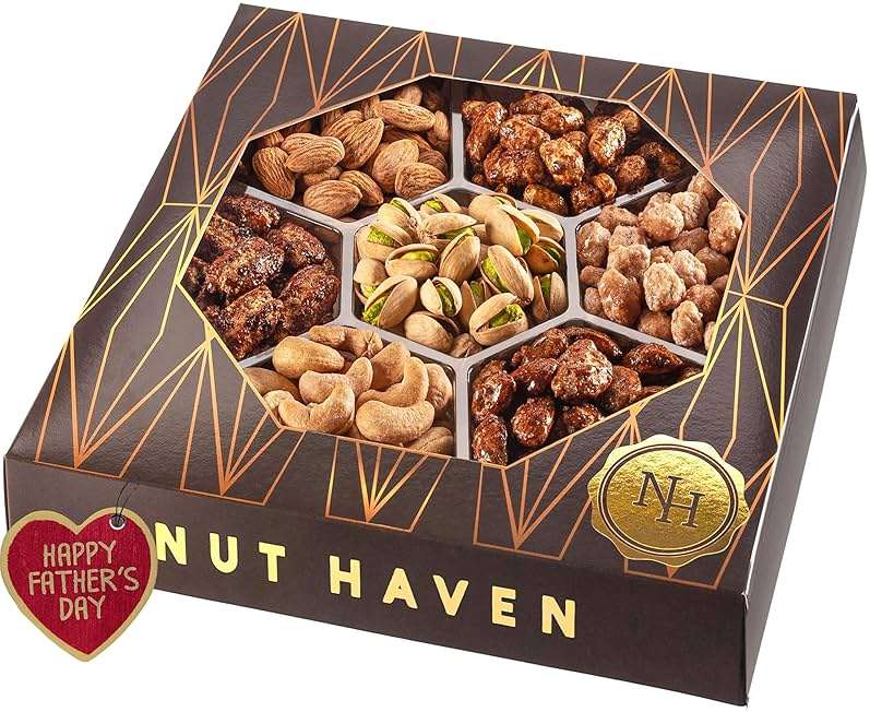 Fathers Day Nuts Gift Basket - Extra Large Assortment of Sweet & Roasted Salted Gourmet Nuts - Food Gift Box for Dad, Him, Husband, Christmas, Father's Day, Mother's Day, Family, Men & Women - Image 5