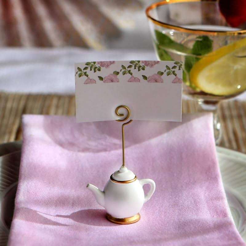 Kate Aspen Tea Time Whimsy Teapot and Teacup Place Card Holders, (6 Set of 6, 36 Pieces), Place Cards Included - Image 6