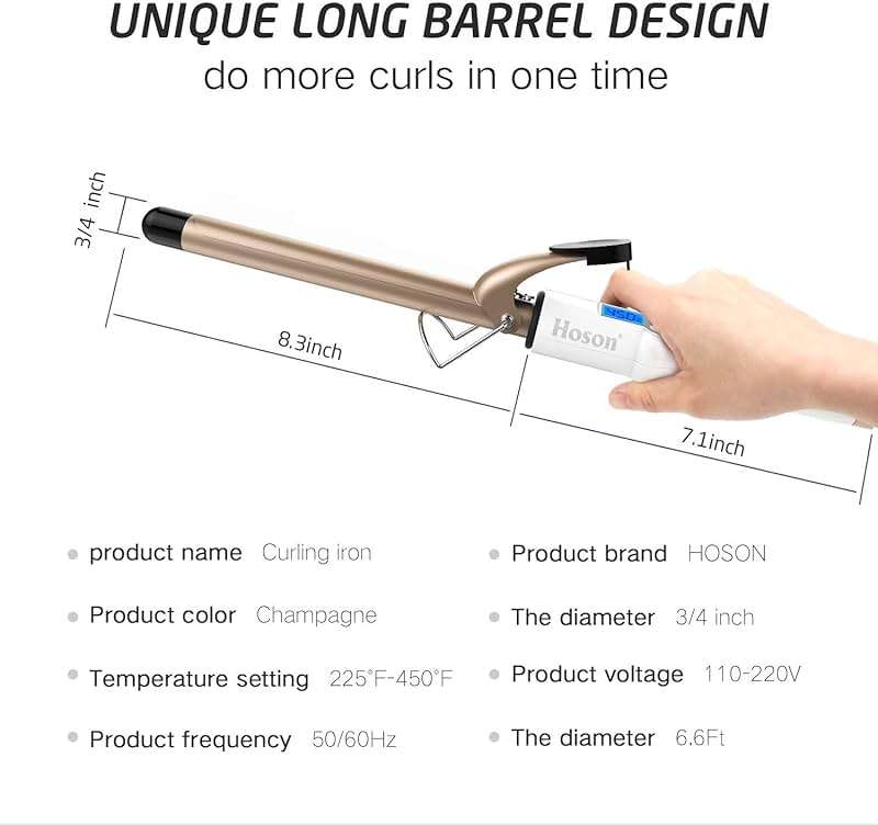3/4 Inch Curling Iron Professional, Ceramic Tourmaline Curl Wand Barrel, Hair Curler Iron for Short Hair,Glove Include, Glove Include, Gold - Image 6