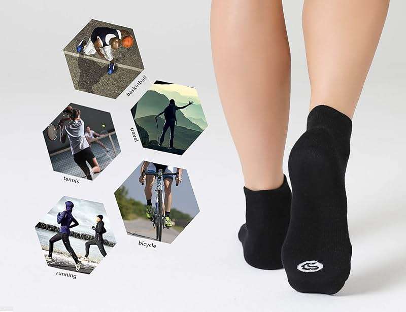CS CELERSPORT 6 Pack Men's Ankle Socks with Cushion, Sport Athletic Running Socks - Image 6