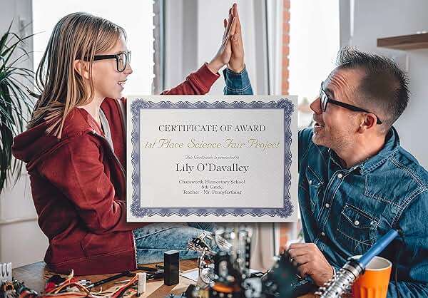 Better Office Products 100 Sheet Diploma Certificate Paper, Blue Border, Letter Size Blank Paper, Specialty Award, Laser and Inkjet Printer Friendly, 8.5 x 11 Inches, 100 Count - Image 7