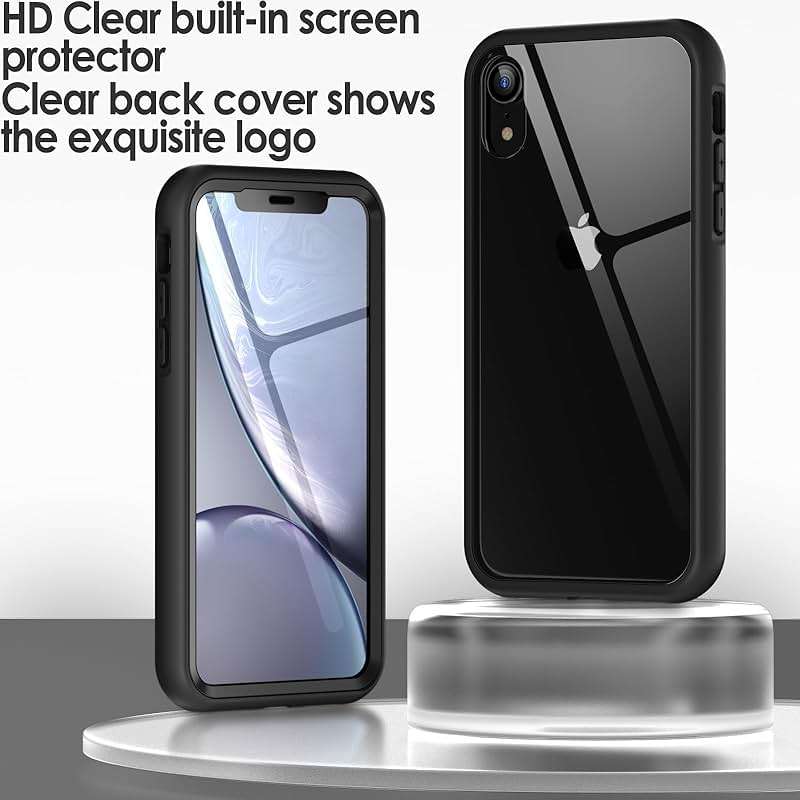 JETech Case for iPhone XR 6.1-Inch with Built-in Anti-Scratch Screen Protector, 360 Degree Full Body Rugged Phone Cover Clear-Back (Black) - Image 5