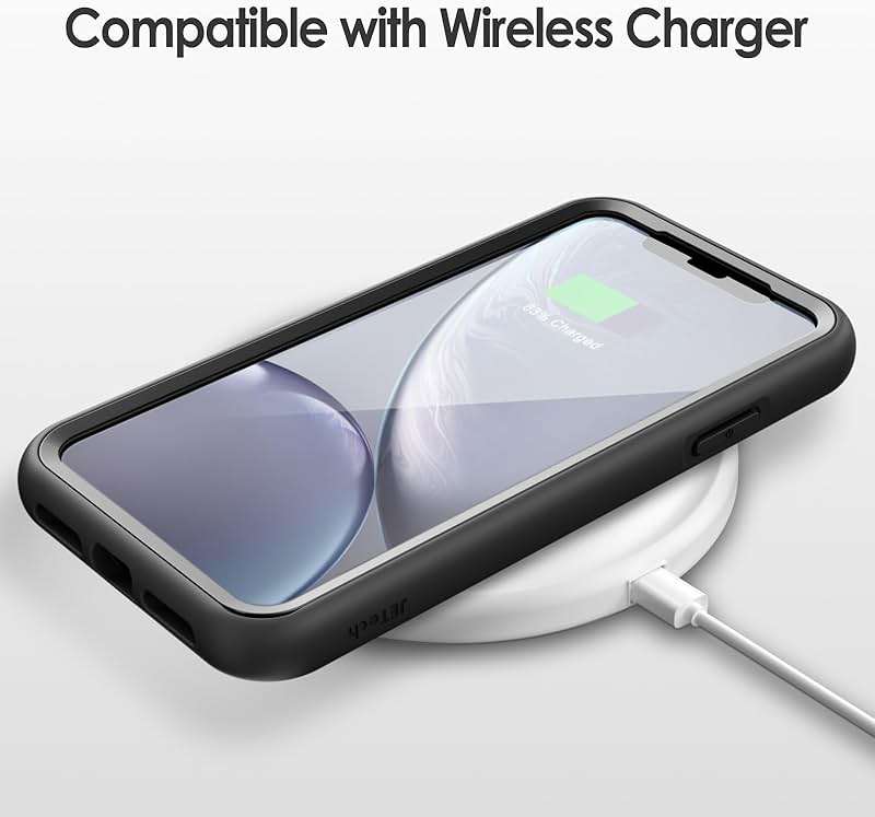 JETech Case for iPhone XR 6.1-Inch with Built-in Anti-Scratch Screen Protector, 360 Degree Full Body Rugged Phone Cover Clear-Back (Black) - Image 6