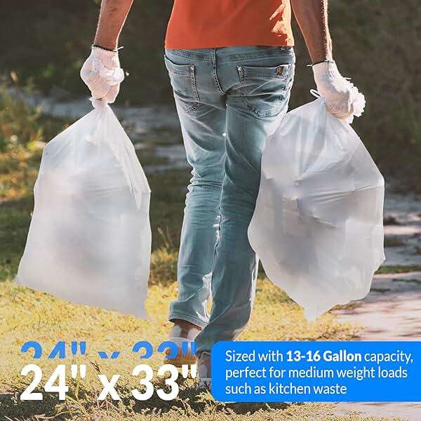 Reli. 13 Gallon Trash Bags | 250 Bags | Clear | Tall Kitchen | Strong | Garbage - Image 4