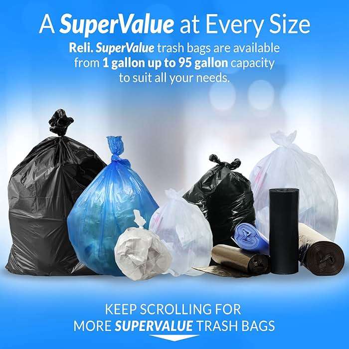 Reli. 13 Gallon Trash Bags | 250 Bags | Clear | Tall Kitchen | Strong | Garbage - Image 7