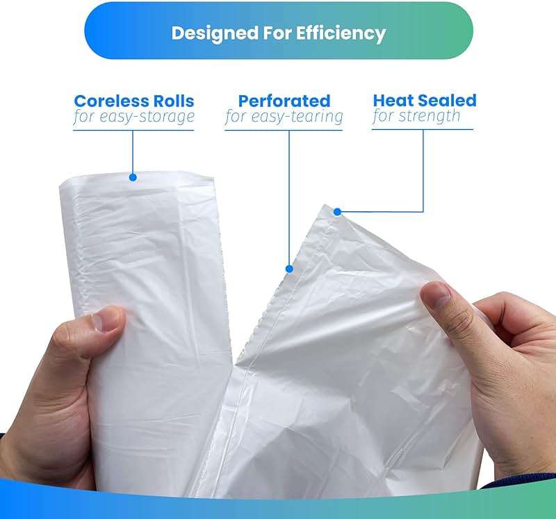 Reli. 6-10 Gallon Trash Bags | 300 Bags | Clear | Bathroom | Strong | Garbage - Image 2