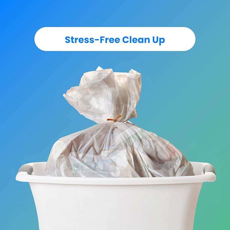 Reli. 6-10 Gallon Trash Bags | 300 Bags | Clear | Bathroom | Strong | Garbage - Image 3
