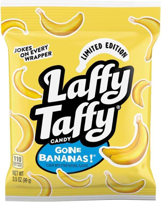 Laffy Taffy Mini Bar Bag, Banana, Chewy Taffy Candy, 3.5 oz - Image 1