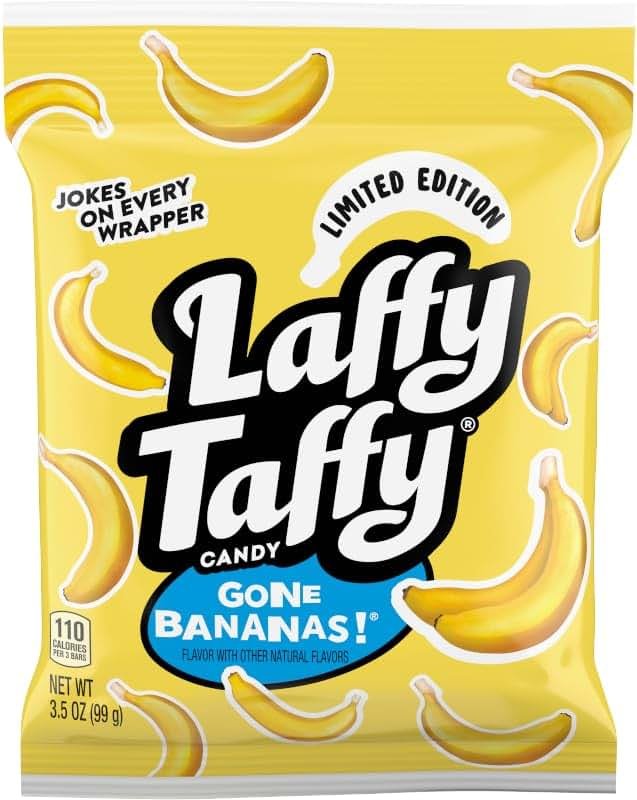 Laffy Taffy Mini Bar Bag, Banana, Chewy Taffy Candy, 3.5 oz - Product Image