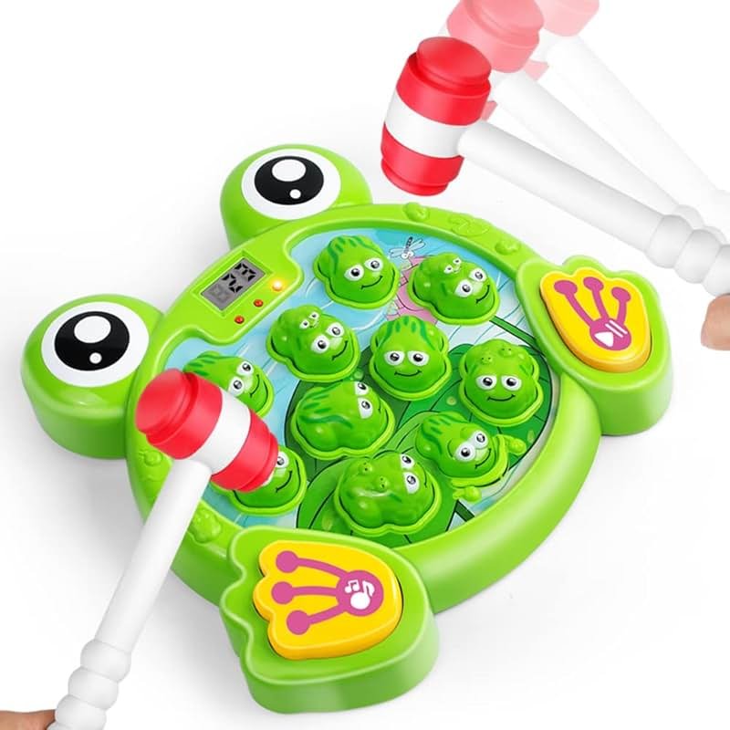 YEEBAY Whack A Frog Game with 2 Hammers, Toddler Early Developmental Learning Toy, Fun Birthday Gift for Kids Age 2+, Toys for 2 3 4 Year Old Boys Grils - Product Image
