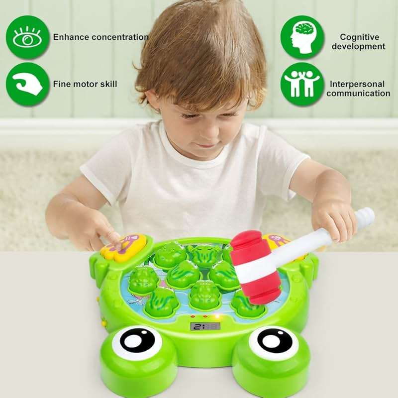 YEEBAY Whack A Frog Game with 2 Hammers, Toddler Early Developmental Learning Toy, Fun Birthday Gift for Kids Age 2+, Toys for 2 3 4 Year Old Boys Grils - Image 6
