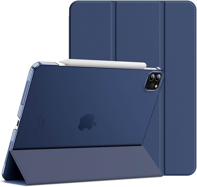 JETech Case for iPad Pro 11-Inch, 2022/2021/2020/2018 Model (4th/3rd/2nd/1st Generation), Compatible with Pencil, Cover Auto Wake/Sleep (Deep Navy) - Product Image