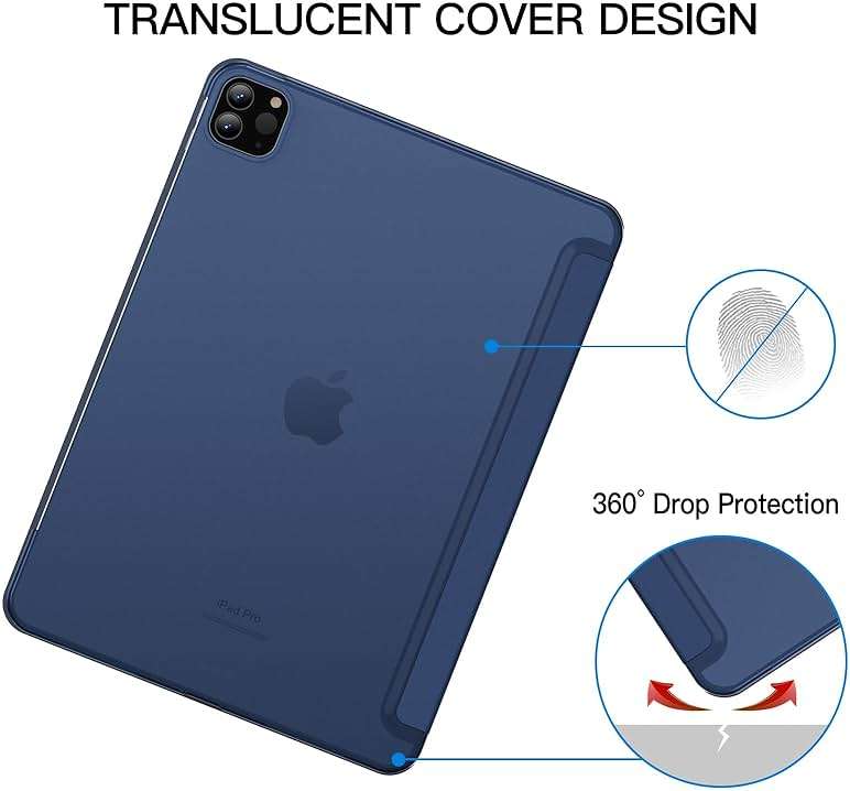 JETech Case for iPad Pro 11-Inch, 2022/2021/2020/2018 Model (4th/3rd/2nd/1st Generation), Compatible with Pencil, Cover Auto Wake/Sleep (Deep Navy) - Image 4