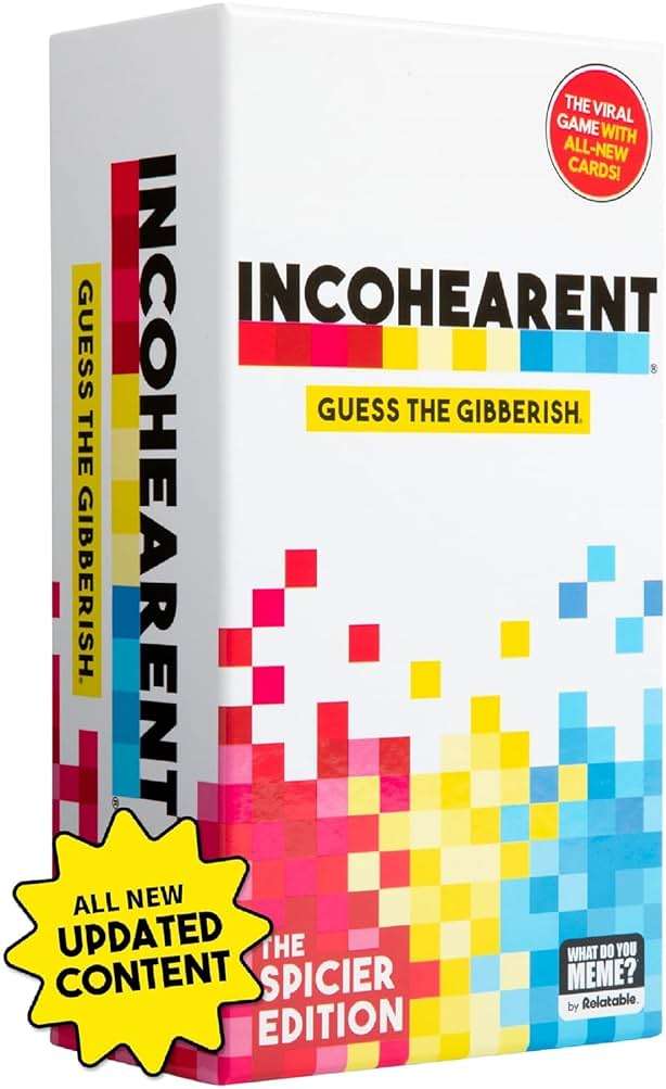 Incohearent, The Guess The Gibberish Party Game By Relatable, A Funny Card Game For Adults, Includes 400 Cards, Instructions, And 1 Sand Timer, Fun for Friendsgiving, or a White Elephant Gift - Image 1