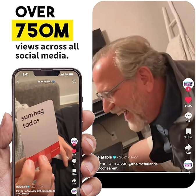 Incohearent, The Guess The Gibberish Party Game By Relatable, A Funny Card Game For Adults, Includes 400 Cards, Instructions, And 1 Sand Timer, Fun for Friendsgiving, or a White Elephant Gift - Image 3