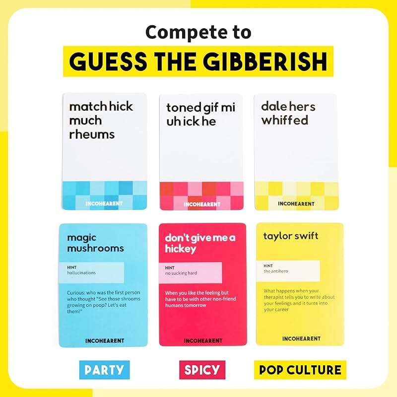 Incohearent, The Guess The Gibberish Party Game By Relatable, A Funny Card Game For Adults, Includes 400 Cards, Instructions, And 1 Sand Timer, Fun for Friendsgiving, or a White Elephant Gift - Image 4
