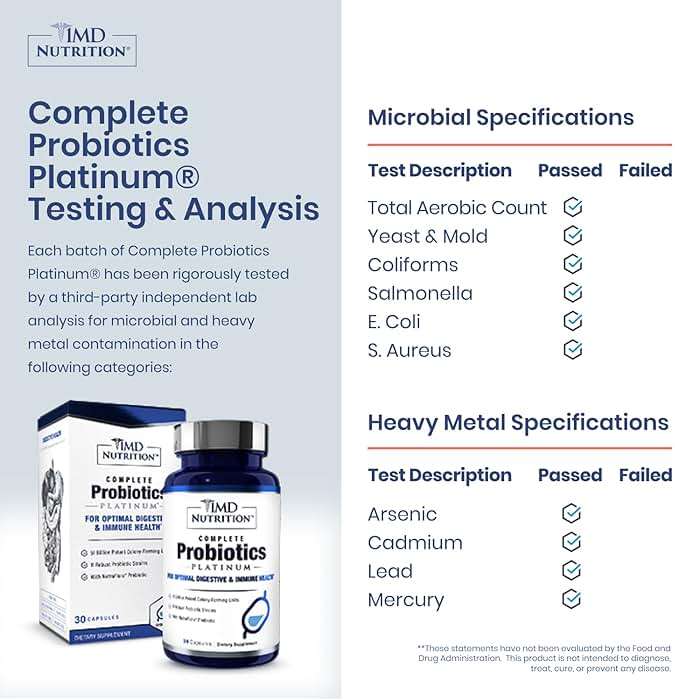 1MD Nutrition Complete Probiotics Platinum - w/Prebiotics and Probiotics for Digestive Health - Probiotic Supplement for Women & Men - More Than 50 Billion Live CFU 11 Strains Dairy-Free - 30 Caps - Image 3