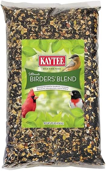 Kaytee Ultimate Birder's Blend Food, Wild Bird Seed For Grosbeaks, Cardinals, Nuthatches, Woodpeckers & More Outside Feeders, 10 Pound - Product Image