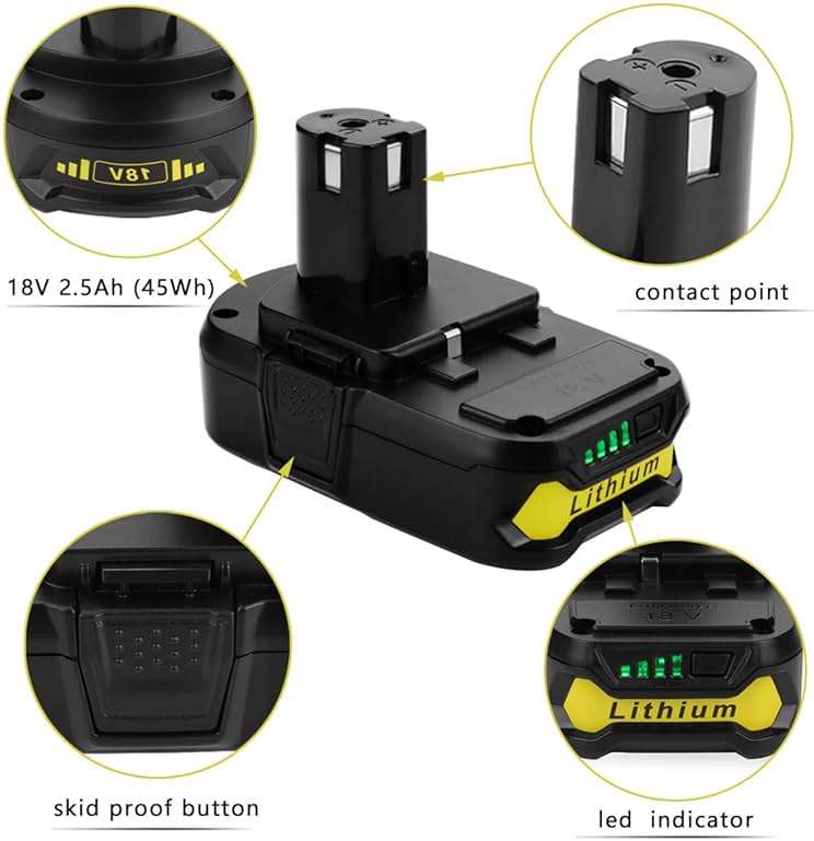 energup 2-Pack 3.8Ah Replacement for Ryobi 18V Batteries P108 P104 P105 P102 P103 P122 P109 - Image 2