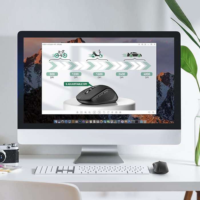 TECKNET Bluetooth Mouse (BT 5.0/3.0+2.4Ghz), 6-Level 4000 DPI Wireless Mice for Laptop, 2-in-1 Ergonomic Computer Portable PC Mouse, Silent Mouse with USB Receiver for Windows/Mac/PC/Notebook - Image 3