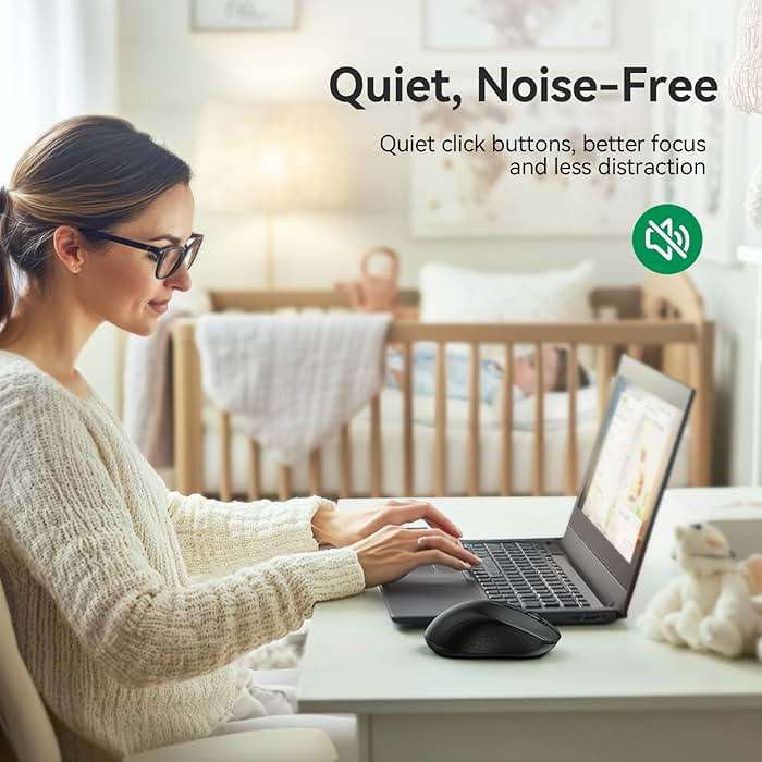 TECKNET Bluetooth Mouse (BT 5.0/3.0+2.4Ghz), 6-Level 4000 DPI Wireless Mice for Laptop, 2-in-1 Ergonomic Computer Portable PC Mouse, Silent Mouse with USB Receiver for Windows/Mac/PC/Notebook - Image 5