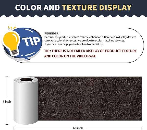 ONine Leather Repair Patch,Leather Repair Tape, 3 x 60 inches Leather Repair Patch for Furniture,Vinyl Repair Kit,Leather Couch Patch,for Sofas, Furniture, Car Seats, Office Chairs(Dark Brown) - Image 2