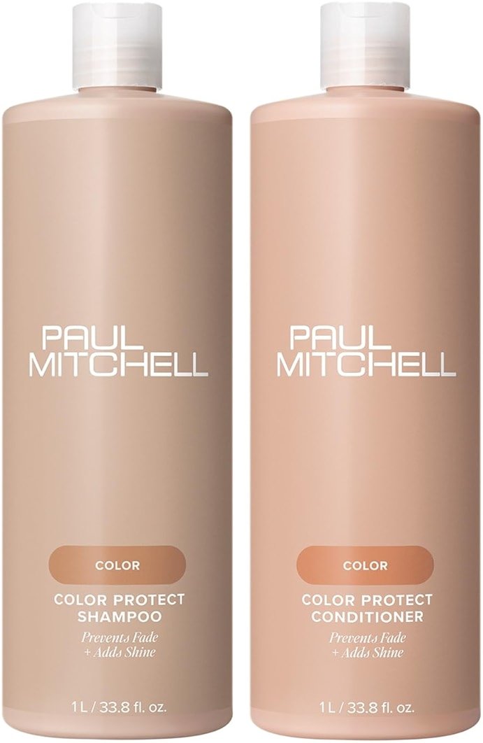 Paul Mitchell Color Protect Shampoo and Conditioner, Adds Protection, For Color-Treated Hair, 33.8 fl. oz, Set - Product Image