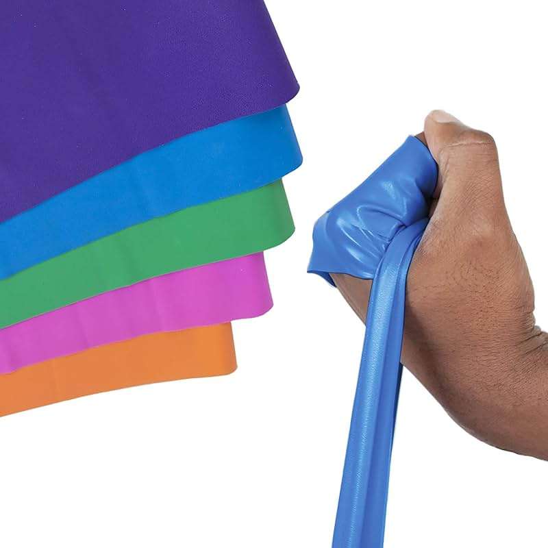 Pack of 5 Latex-Free Norco Rainbow Resistance Bands Set. Multi-Pack Includes Levels 1-5 (Light - Super Heavy). No Powder, No Odor. 5 Ft. Single Lengths Physical Therapy, Gym, Home Exercise Routine. - Image 7