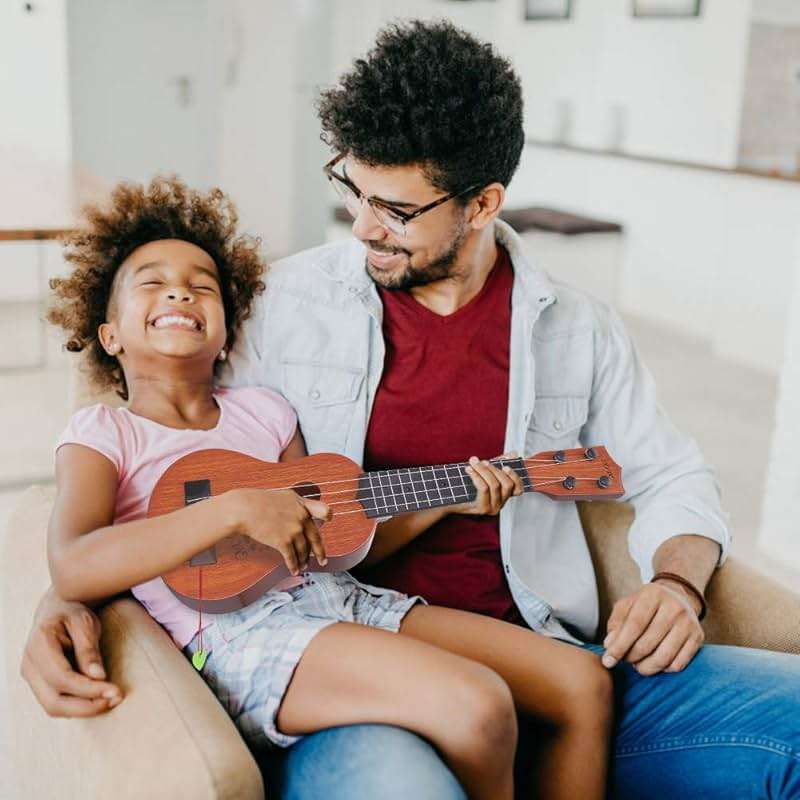 YEZI Classical Ukulele for Kids, Mini Toddler Guitar Toy with Pick, Educational Musical Instrument for Preschool Boys Girls, Early Learning Music Toy for Ages 3 4 5 6+ Years Old, Brown - Image 7